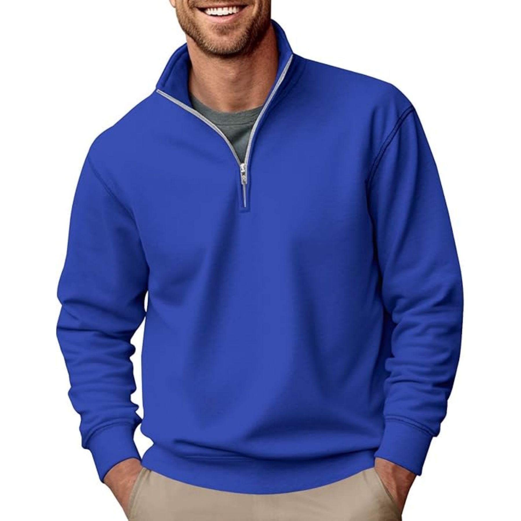Men's Fashion Quarter Zip Pullover, custom hoodie or sweatshirt with logo imprint 13