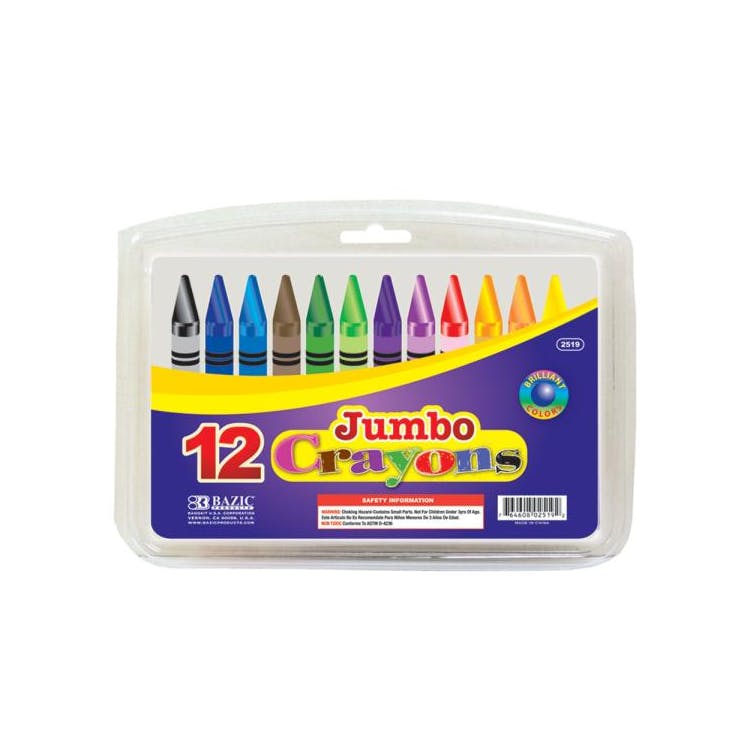 Jumbo Crayons - 12 Count Assorted Colors 2