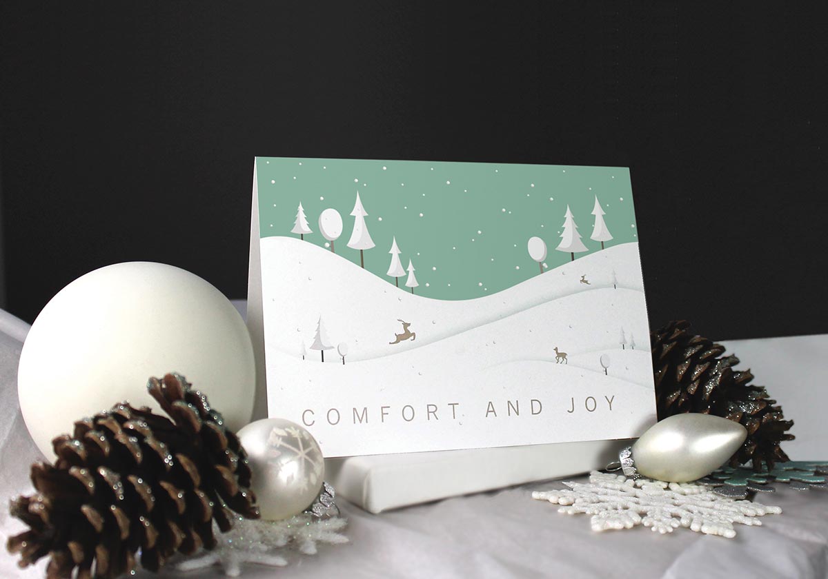 Classic Snow Hills Holiday Greeting Card 4