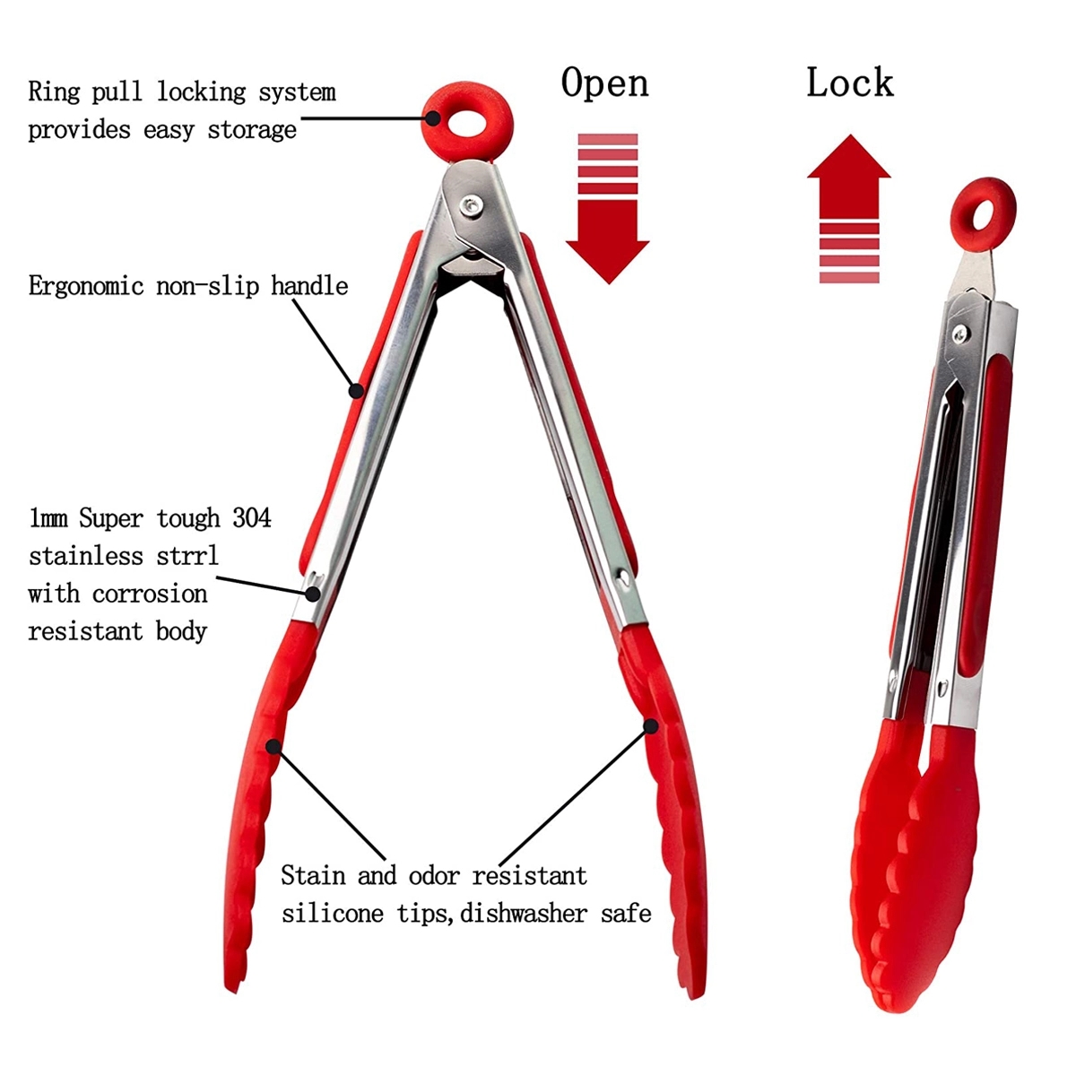 7 Inch Multi-Colors Silicone Kitchen Tongs 4