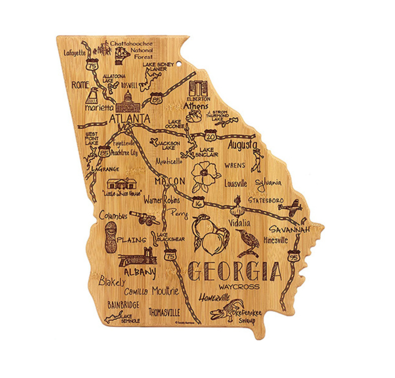 Georgia State Shape Bamboo Cutting Board 1