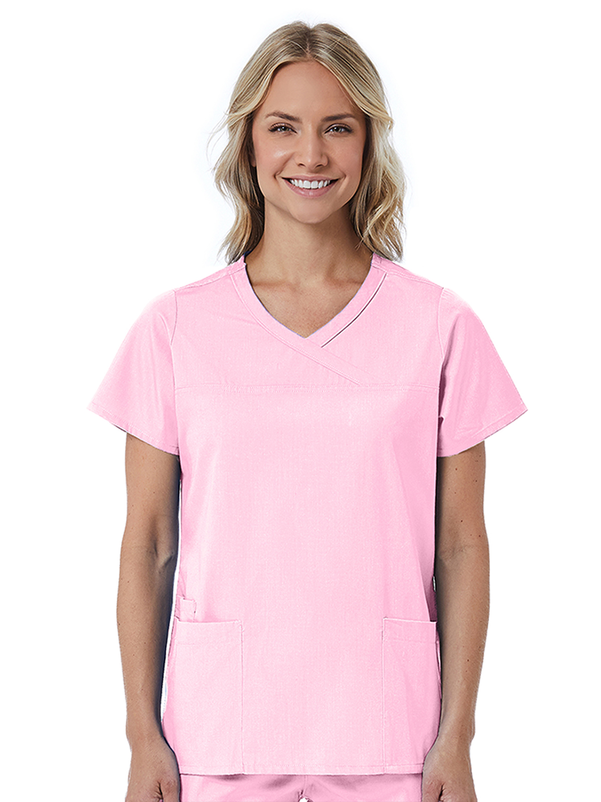 Maevn - Red Panda - Women's Three-Pocket Curved Mock Wrap Top 3