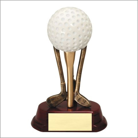 Golf Ball On Clubs Resin Award 2