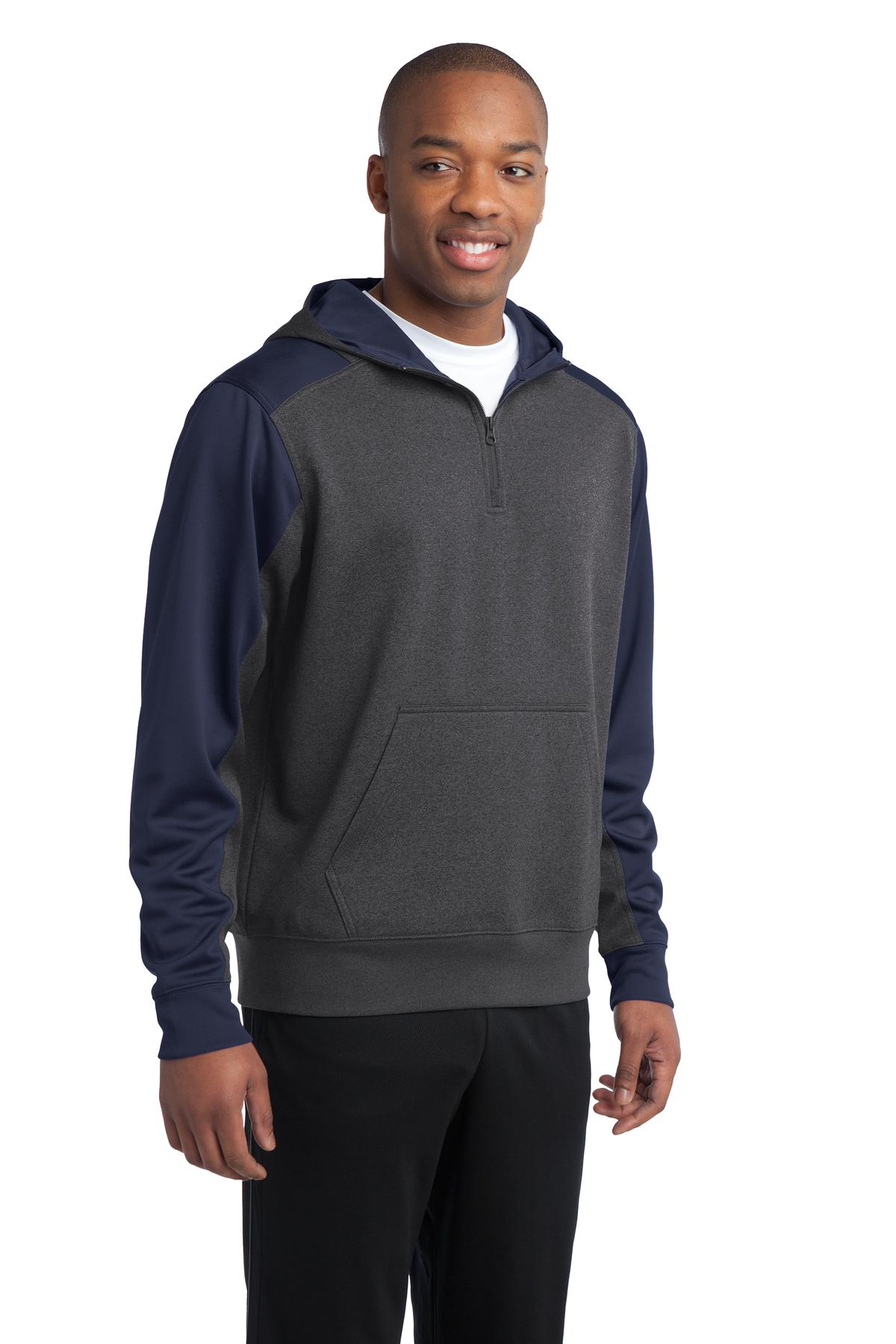 Sport-Tek Tech Fleece Colorblock 1/4-Zip Hooded Sweatshirt. ST249, custom hoodie or sweatshirt with logo imprint 40