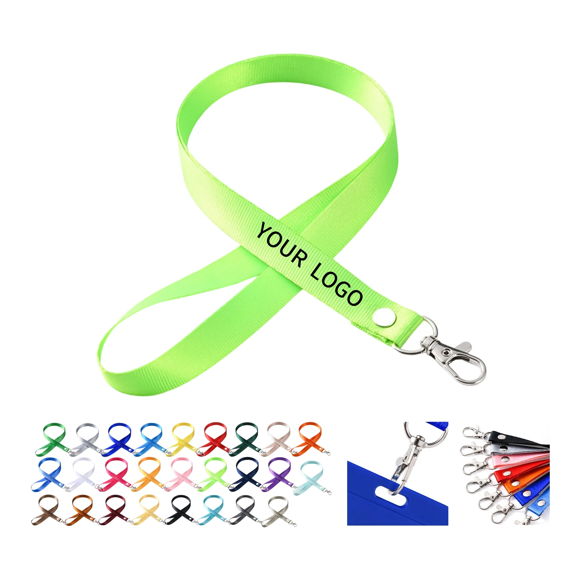 Durable Polyester Lanyard with Clasp for IDs and Keys 19