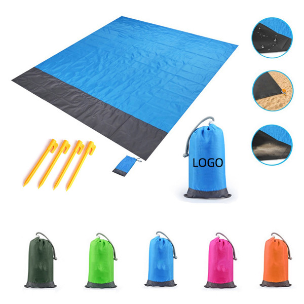 Waterproof Beach Blanket W/ Four Ground Stakes 2