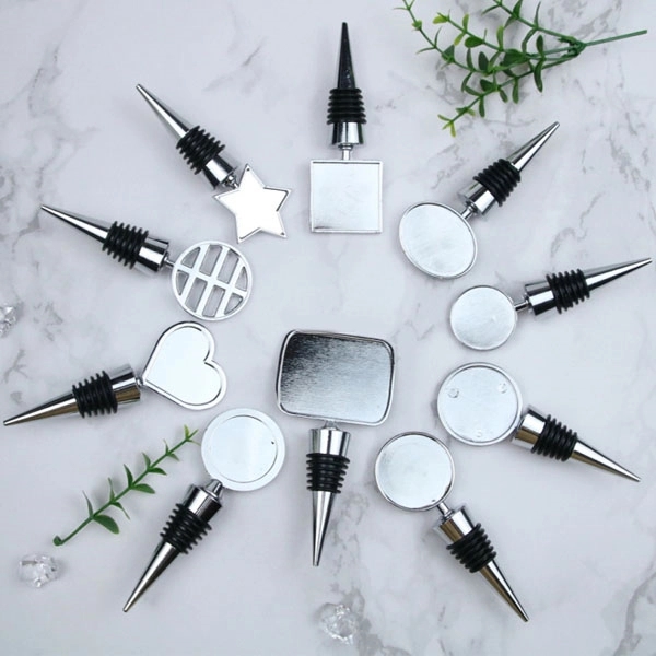 Oval Zinc Alloy Bottle Stopper with Epoxy Dome 10