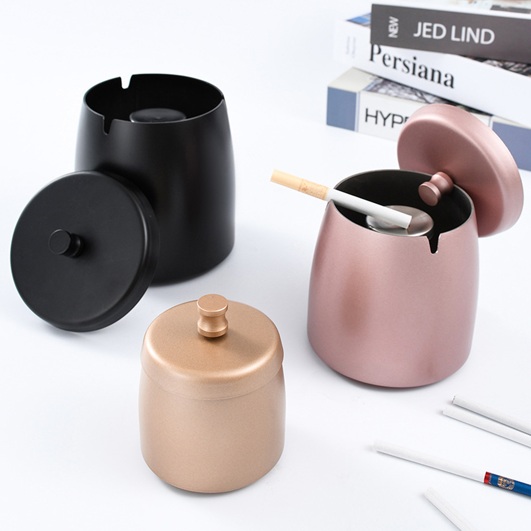 Windproof Smokeless Stainless Steel Ashtray