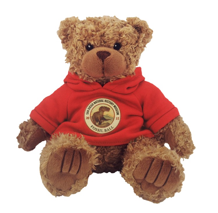 8" Brown Curly Bear with hooded shirt and Full Color Imprint 2