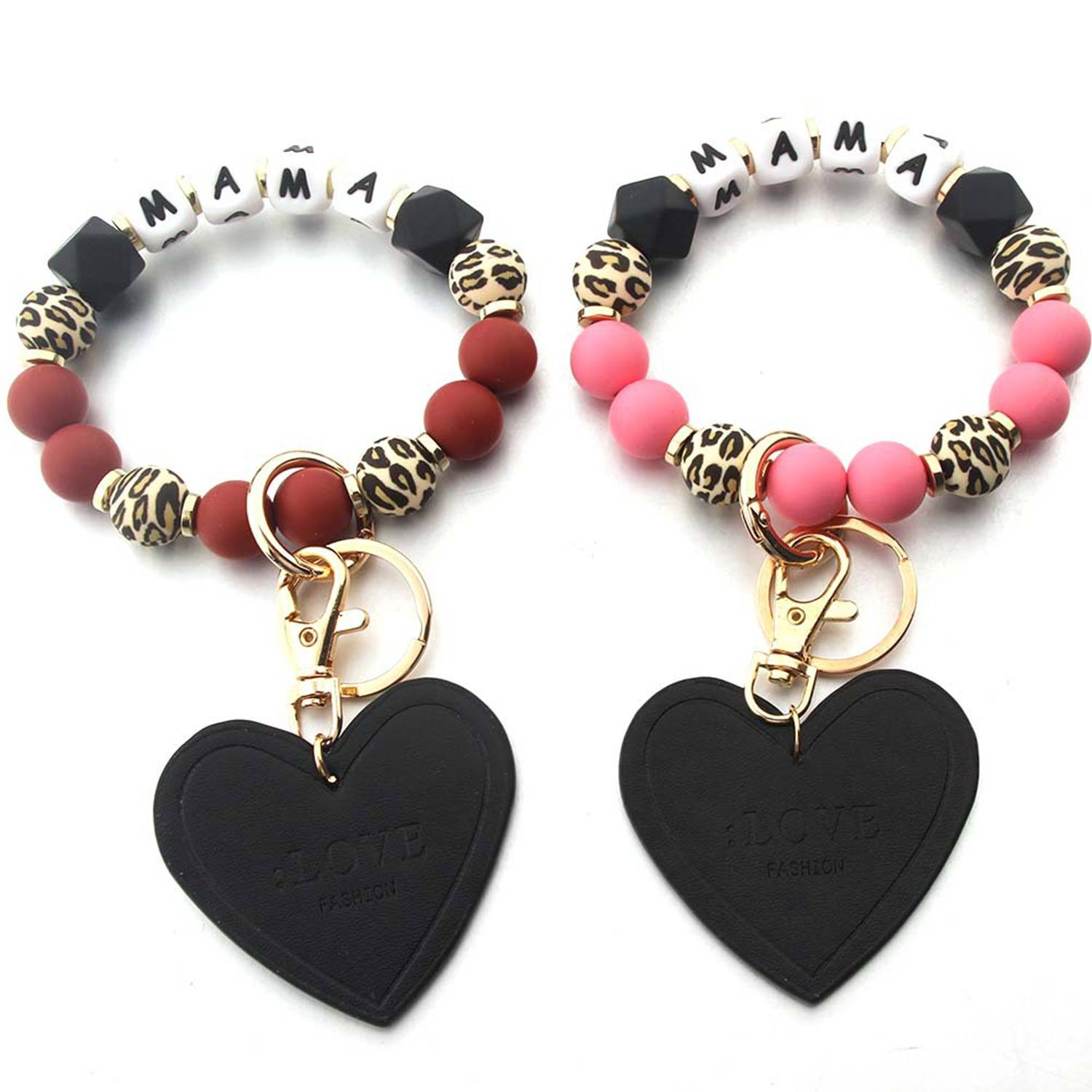 Silicone Beaded Bracelet Keychain 2