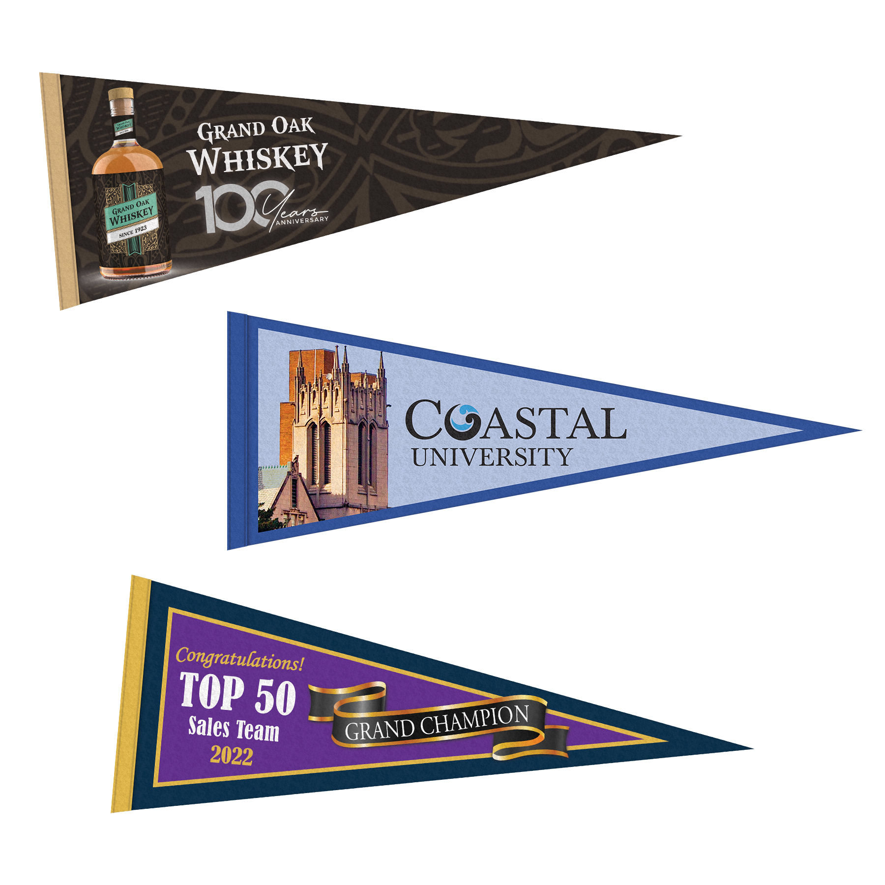 9" x 24" Custom Printed Soft Felt Pennant 2