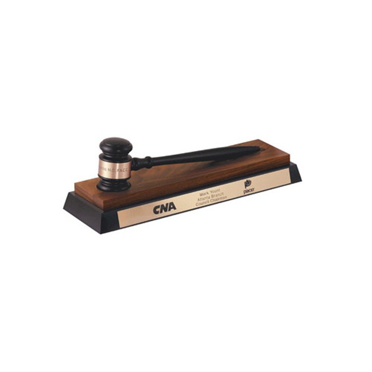Gavel Desk Stand - Ebony & Walnut 1