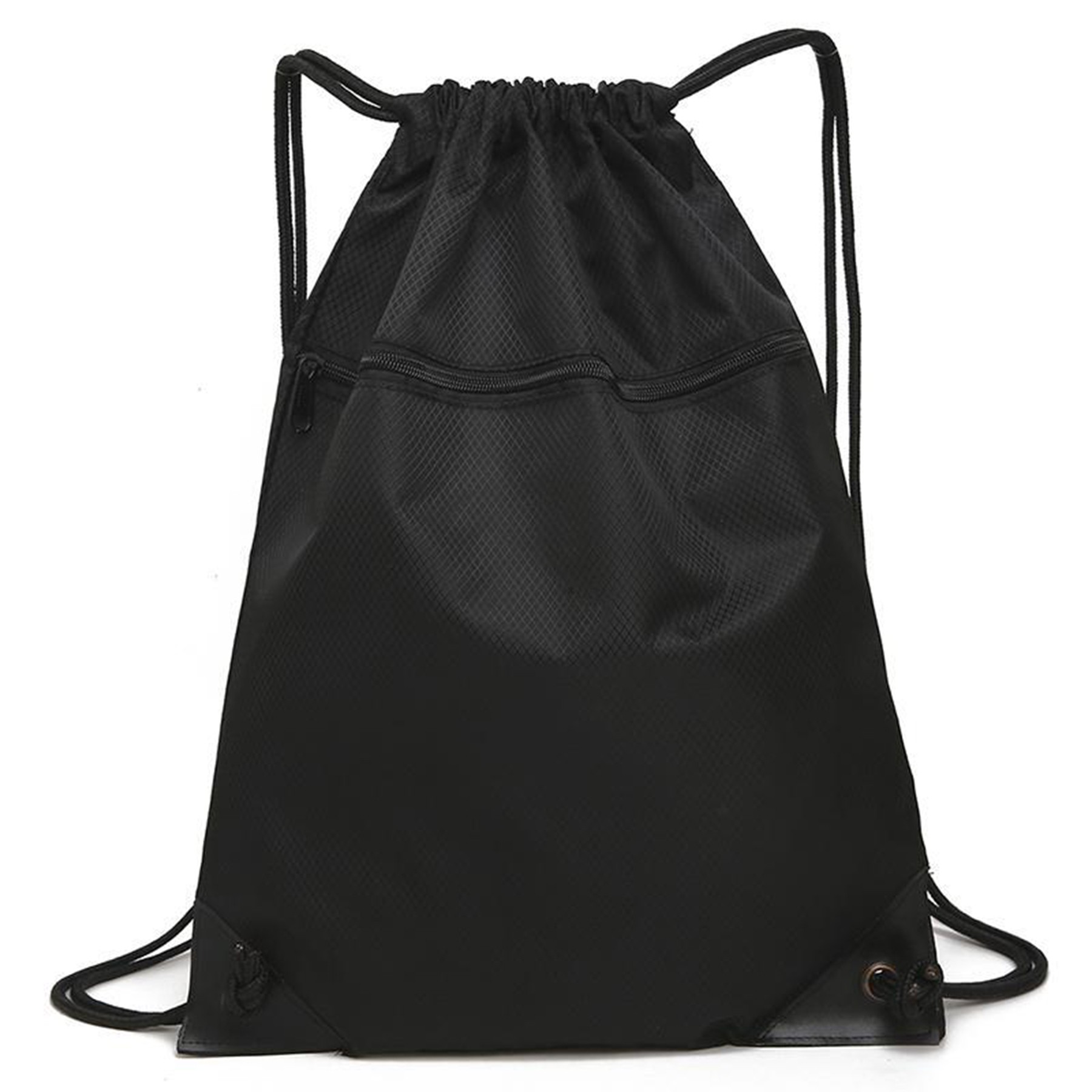 Drawstring Backpack with Front Zipper Pocket 3
