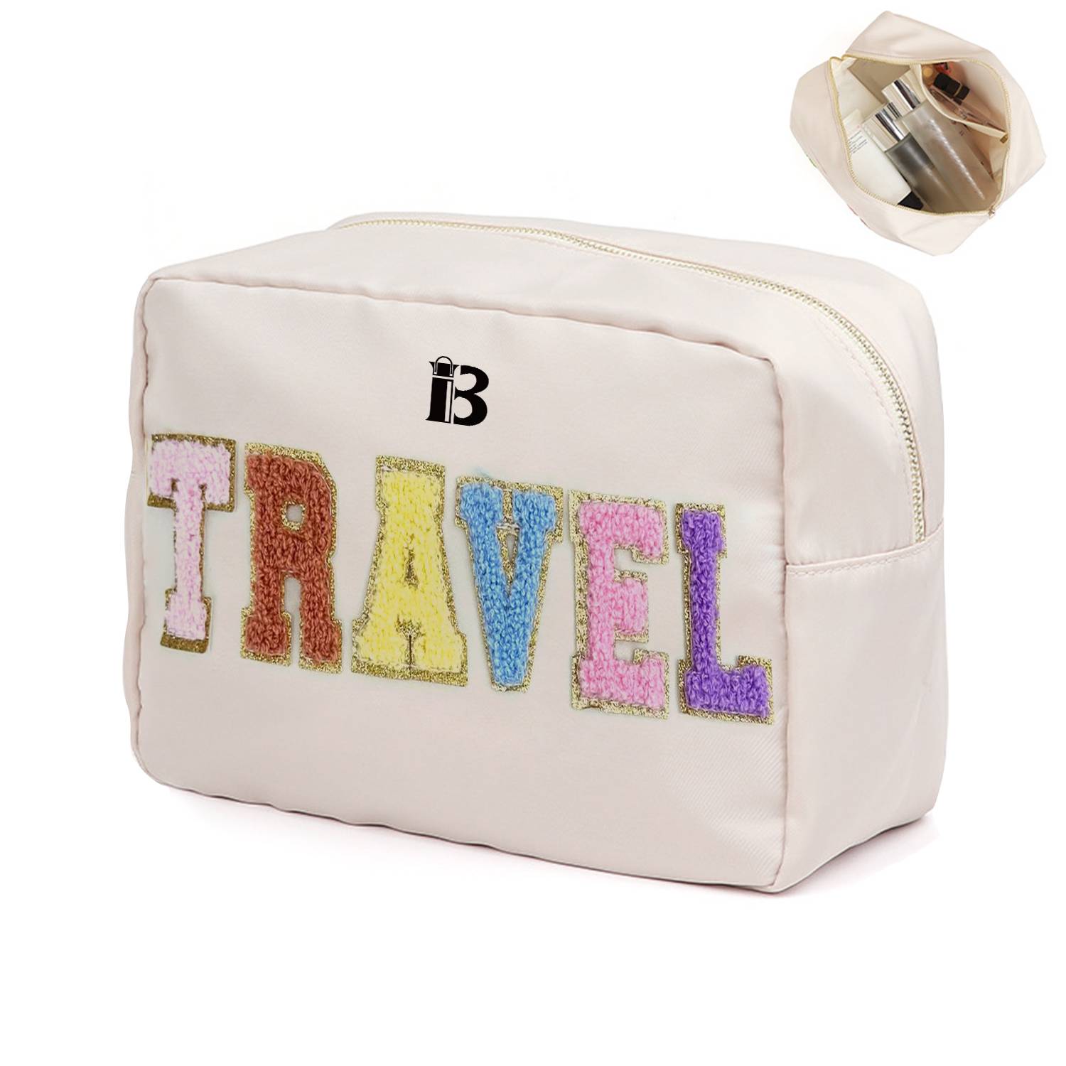 Nylon Large-capacity letter makeup cosmetic bag 2