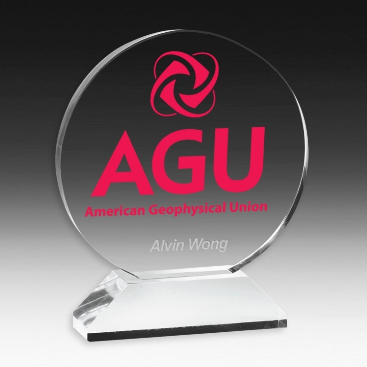 Round Award on Elevated Base - Screen Printed 3