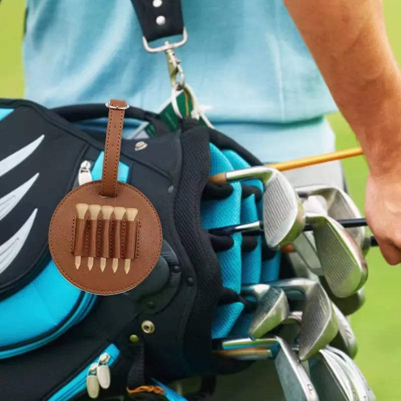 Personalised Leather Golf Tee Holder 6