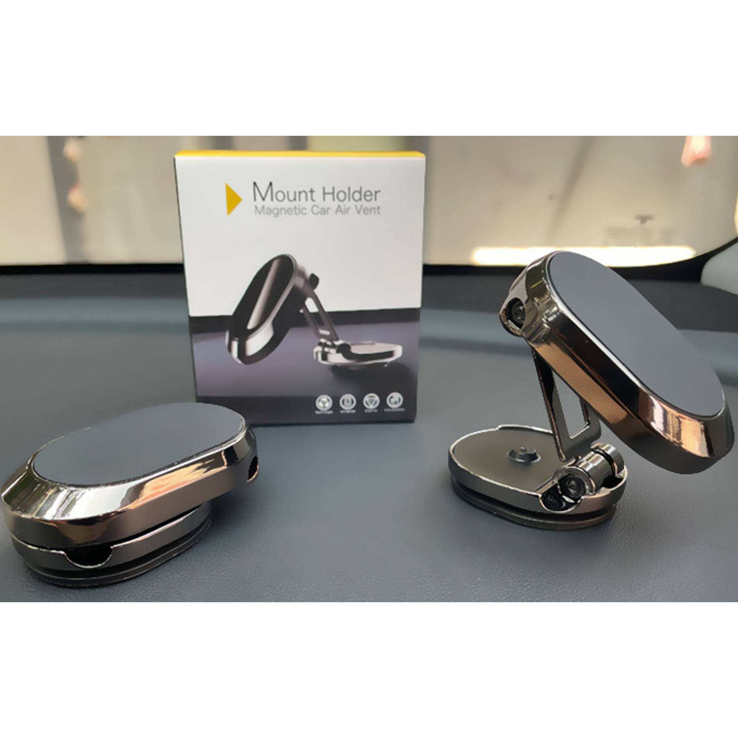 Foldable Magnetic Mini Car Phone Holder Mount 2