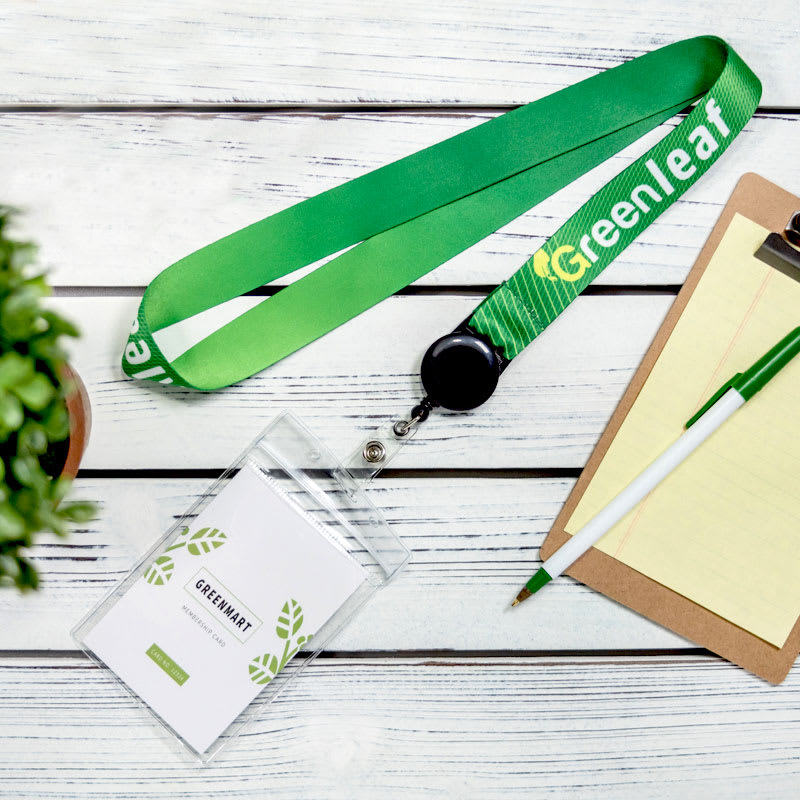 ID Badge Reel Full Color Lanyards With Badge Holder 2