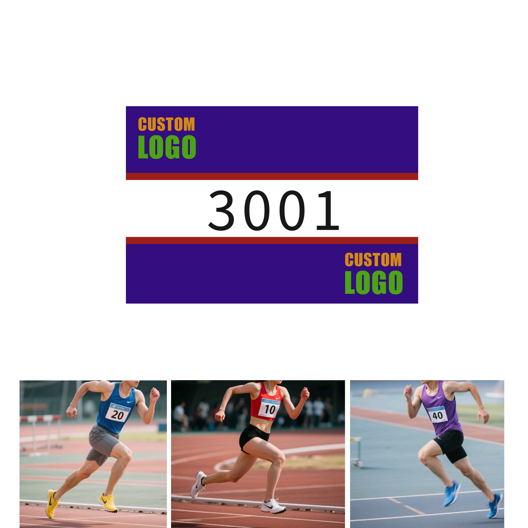 MOQ 10 pcs Tear-Resistant Race Bibs 3
