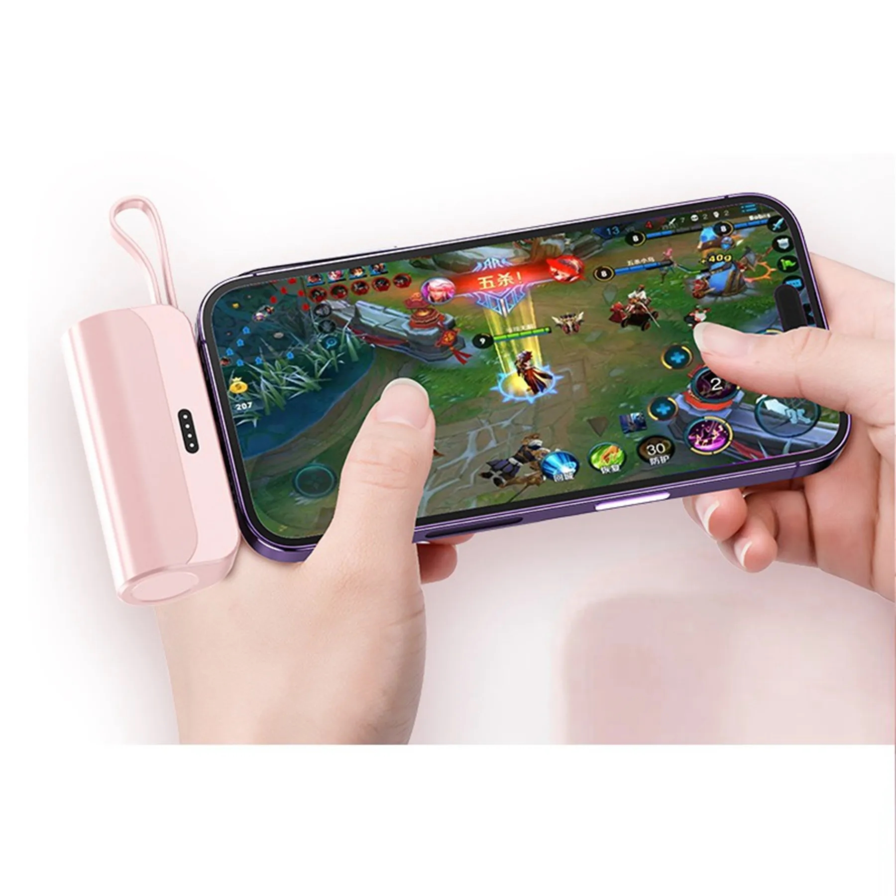 2 in 1 Pocket Keychain Emergency Powerbank Built in Cable 6