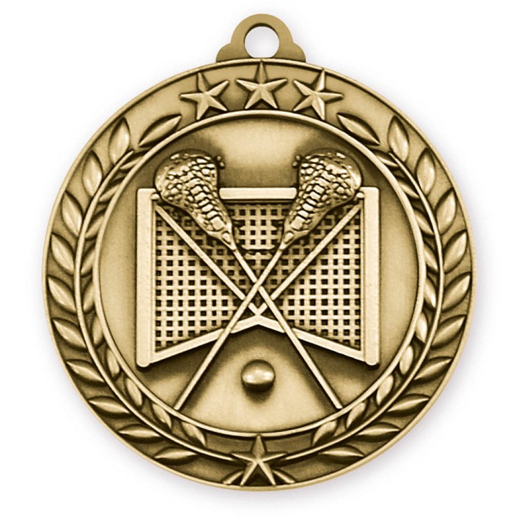 Lacrosse Wreath Award Medallion (2-3/4") 3