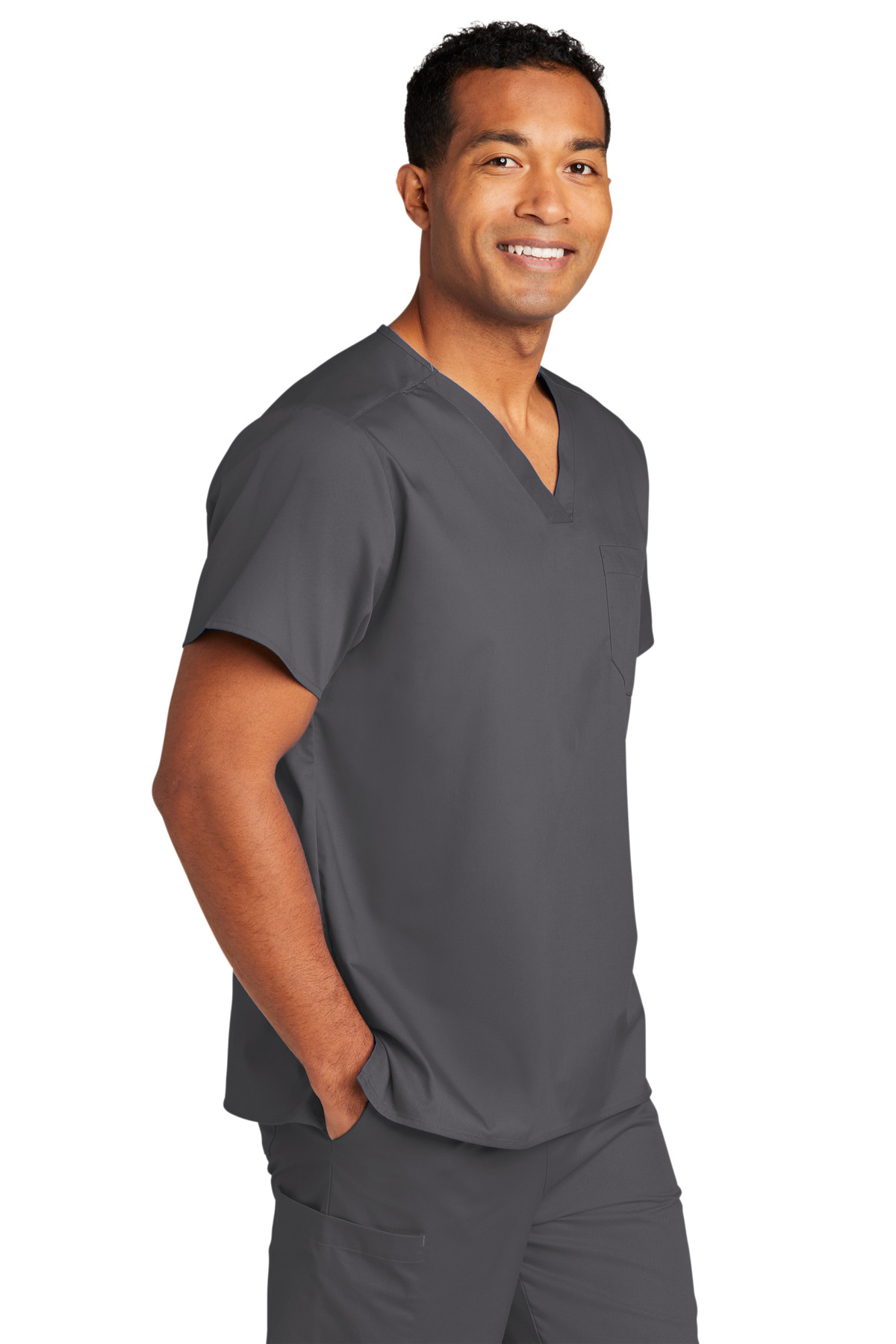 Wink® Unisex WorkFlex Chest Pocket V-Neck Top 7