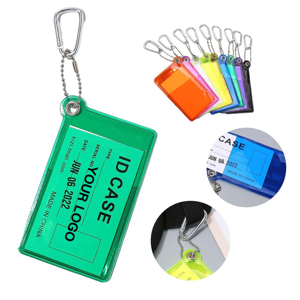 Water Resistant PVC ID Holder with Carabiner 11
