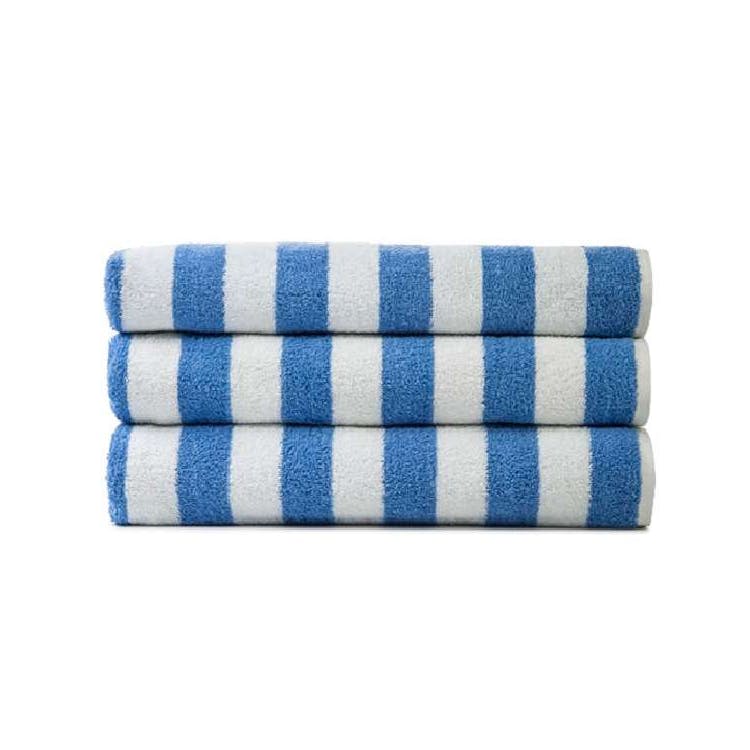 Jewel Cabana Stripe Pool Towels - 30" x 66" Blue 2