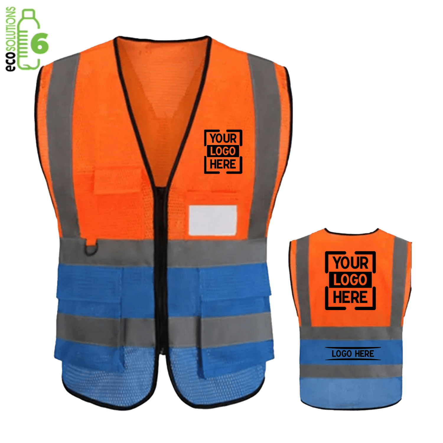 rPET Class 2 Reflective Mesh Safety Vest with Pockets 3