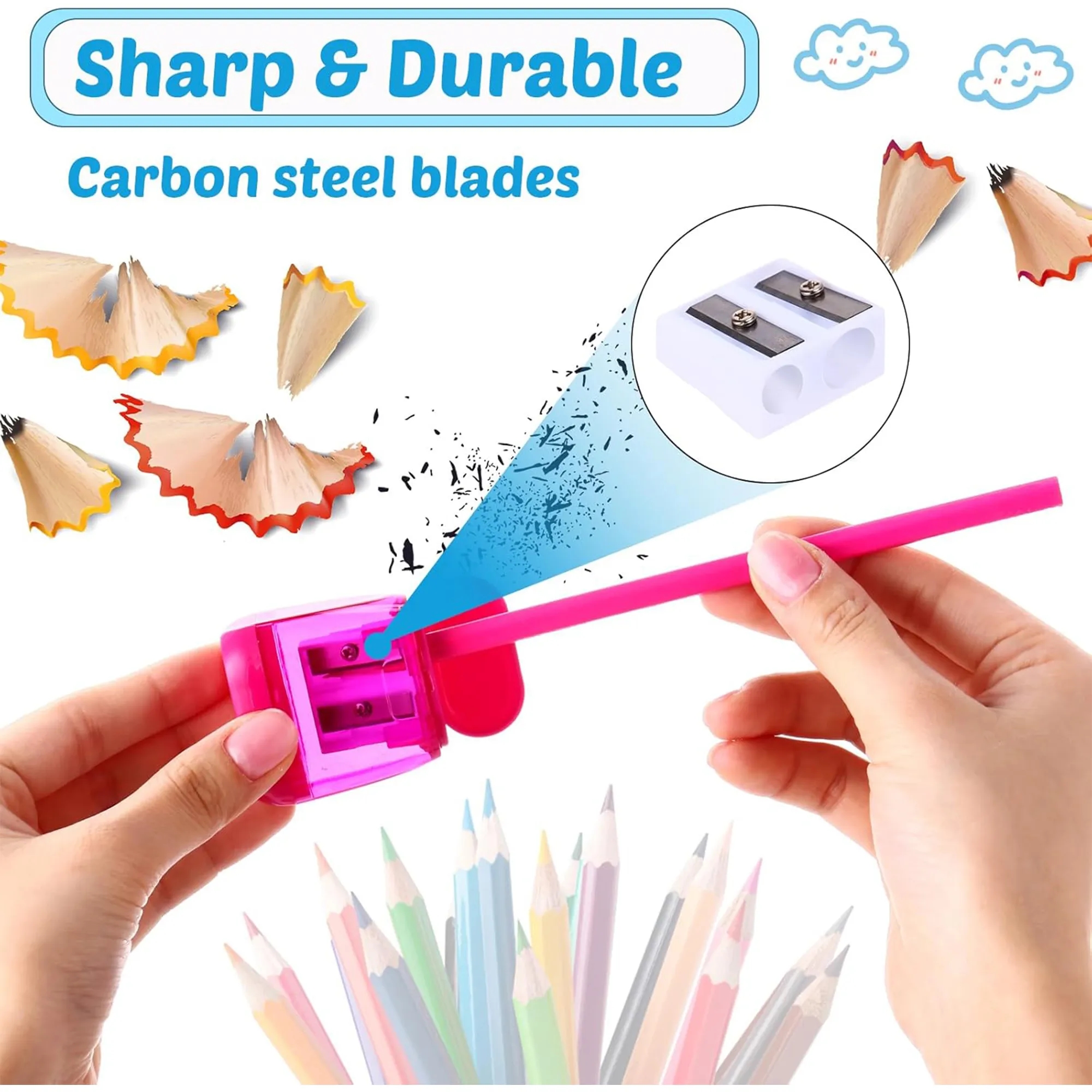 Portable Double Hole Pencil Sharpener 1