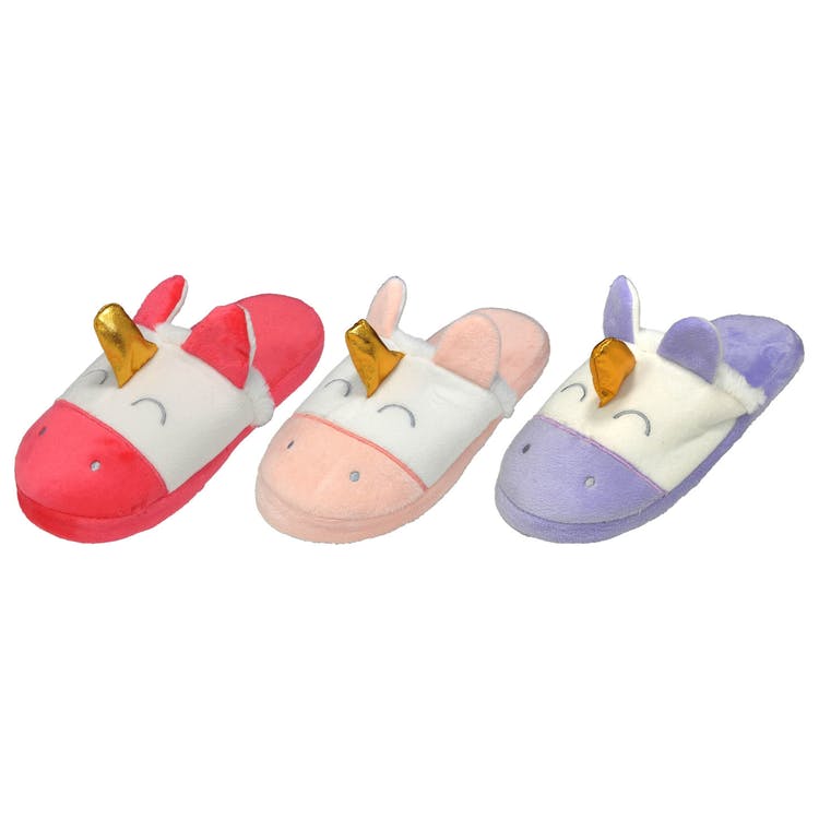 Girls Unicorn Slippers - Assorted Sizes S-XL Age 4-8 Years 1