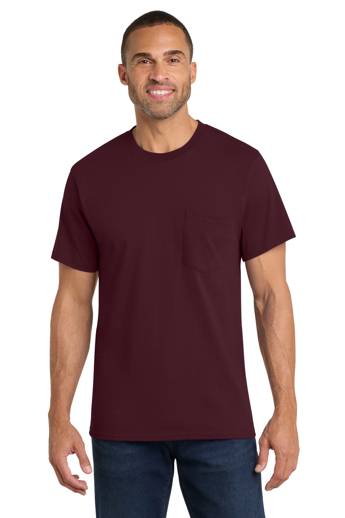 Port & Co Core Cotton Pocket Tee. PC54P 156