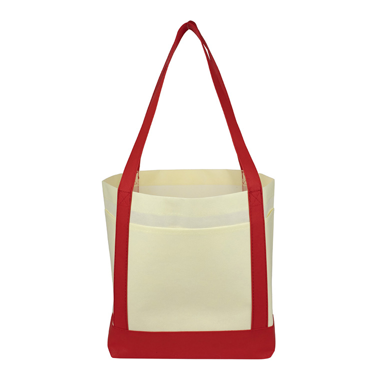 18"W x 12"H x 7" Gusset - "THE CRUISER" Faux Canvas 3-Pocket Value Tote 16