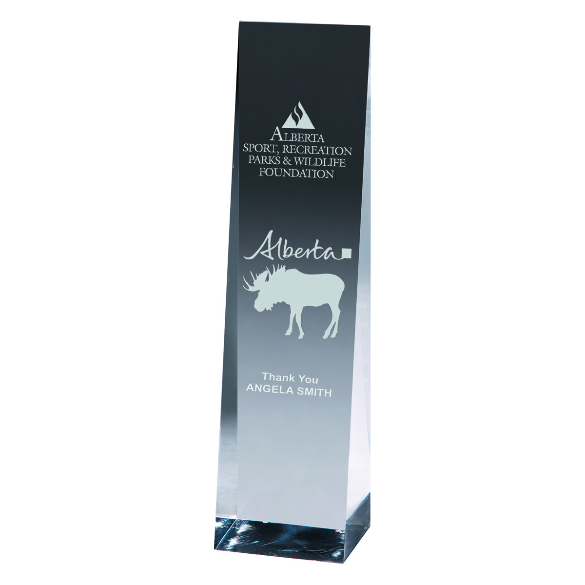Laser Engraved Angeled Obelisk Award - 9 1/2" 5