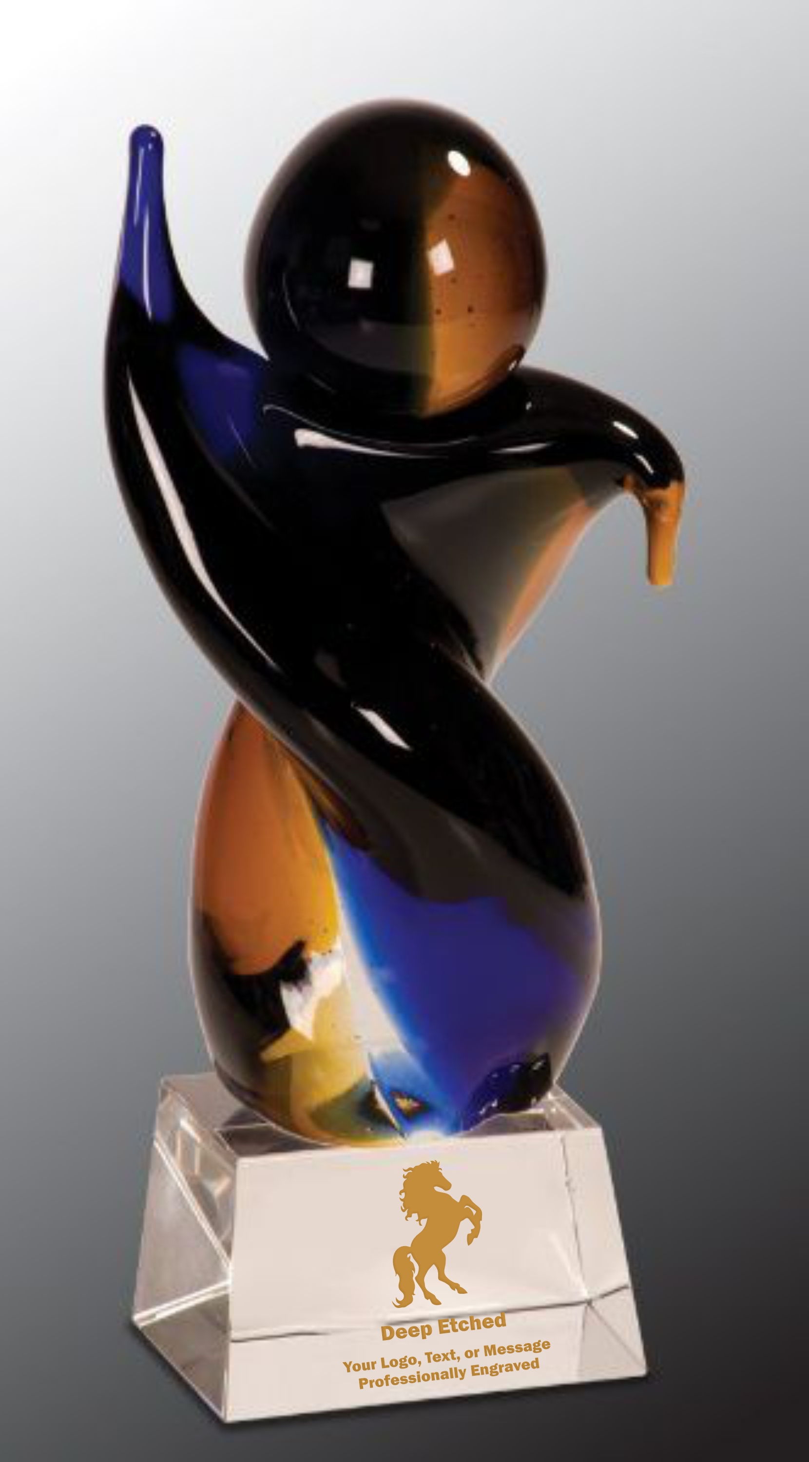 9 1/2" Twisted Body Art Glass Award