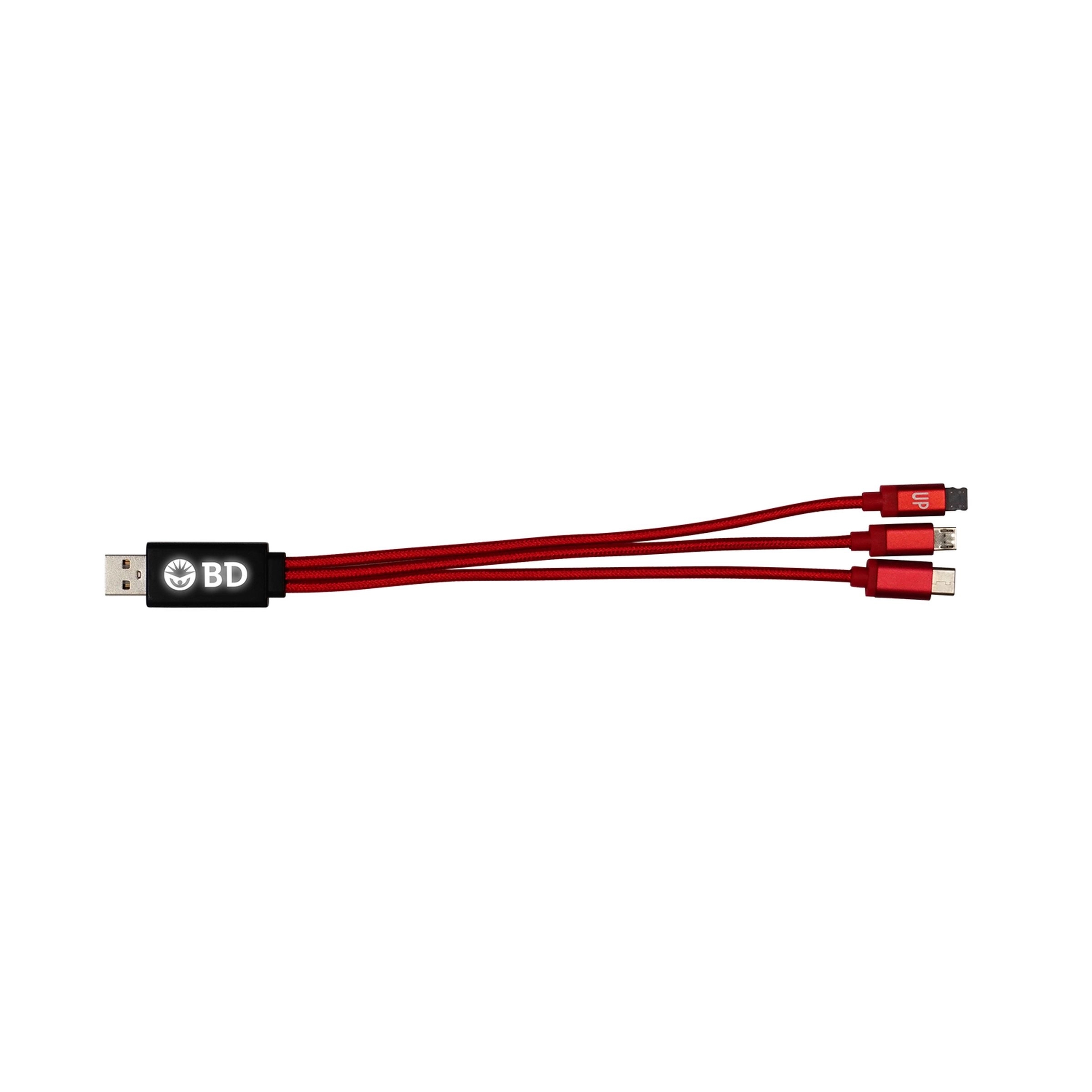 Metallic Light Up Logo Cable with Type C USB 6