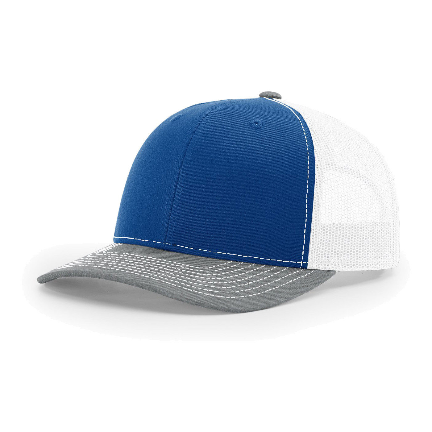 Richardson 112 6-Panel Snapback Trucker Hat w/Leatherette Adhesive Patches or Embroidery 136