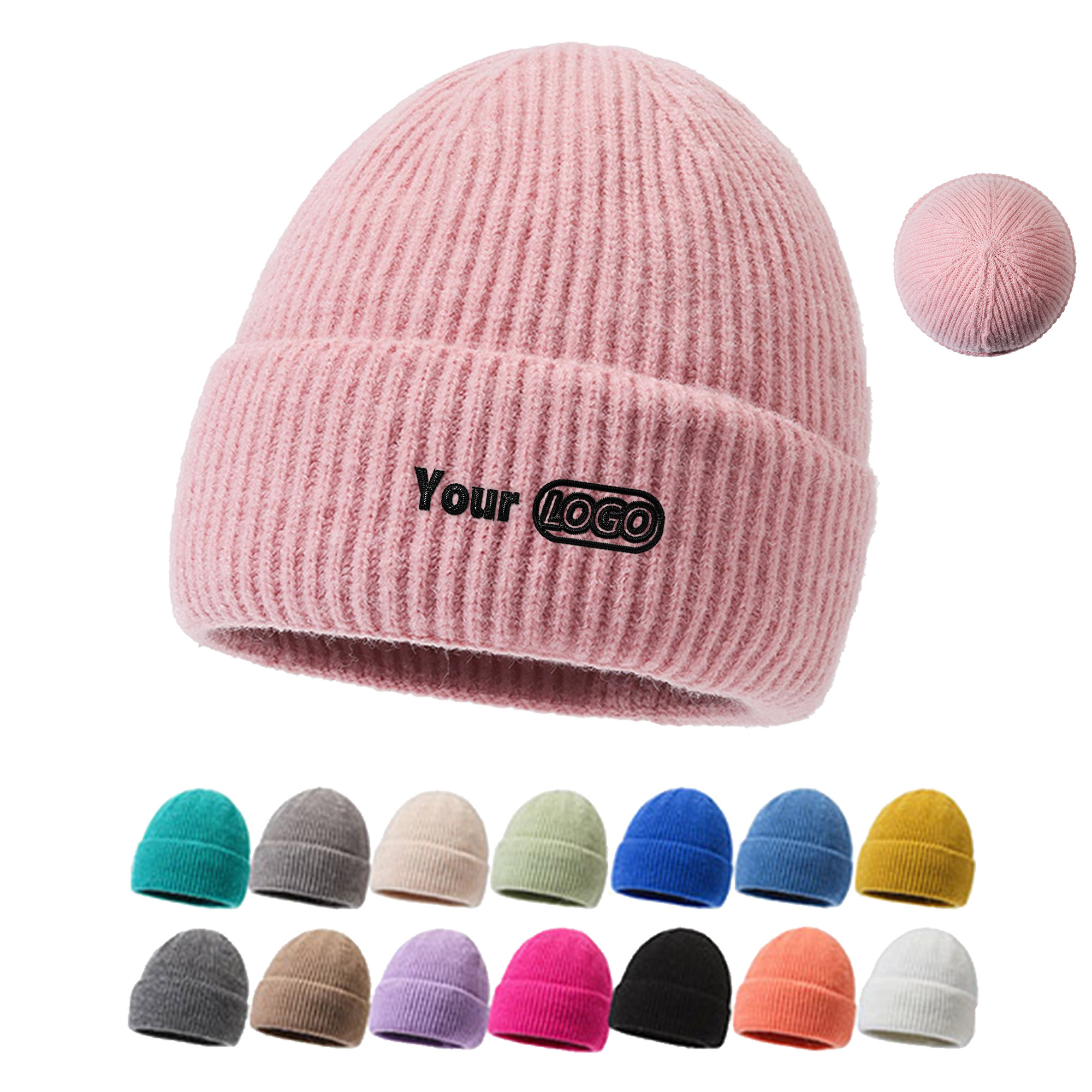 Custom Logo Solid Color Beanie 5