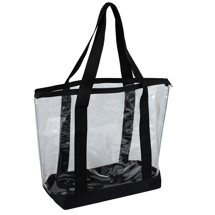 19"W x 13 ½"H x 6"Gusset - "BONDI" Jumbo Clear Zippered Tote Bag 29