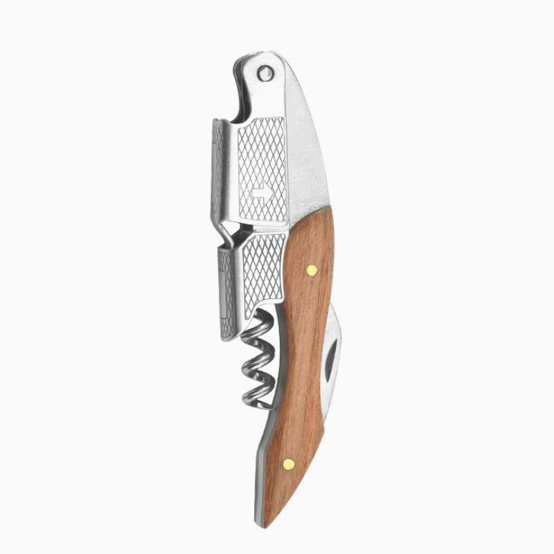 3 In 1 Multipurpose Wine Opener W/ Wood Handle 2