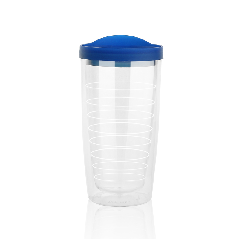 16 Oz. Newport Double-Wall Acrylic Tumbler (Clear/Blue) 2