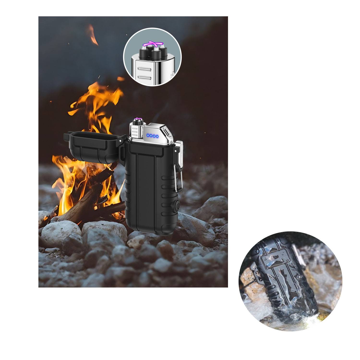 Waterproof Torch Lighter w/ Safety Lanyard 3