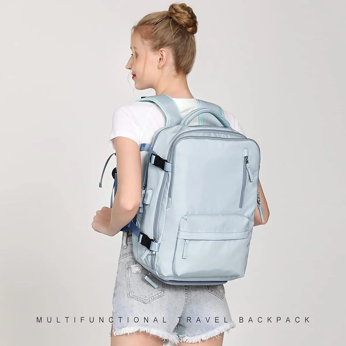 Expandable Flight Approved Backpack With Shoe Compartment 6