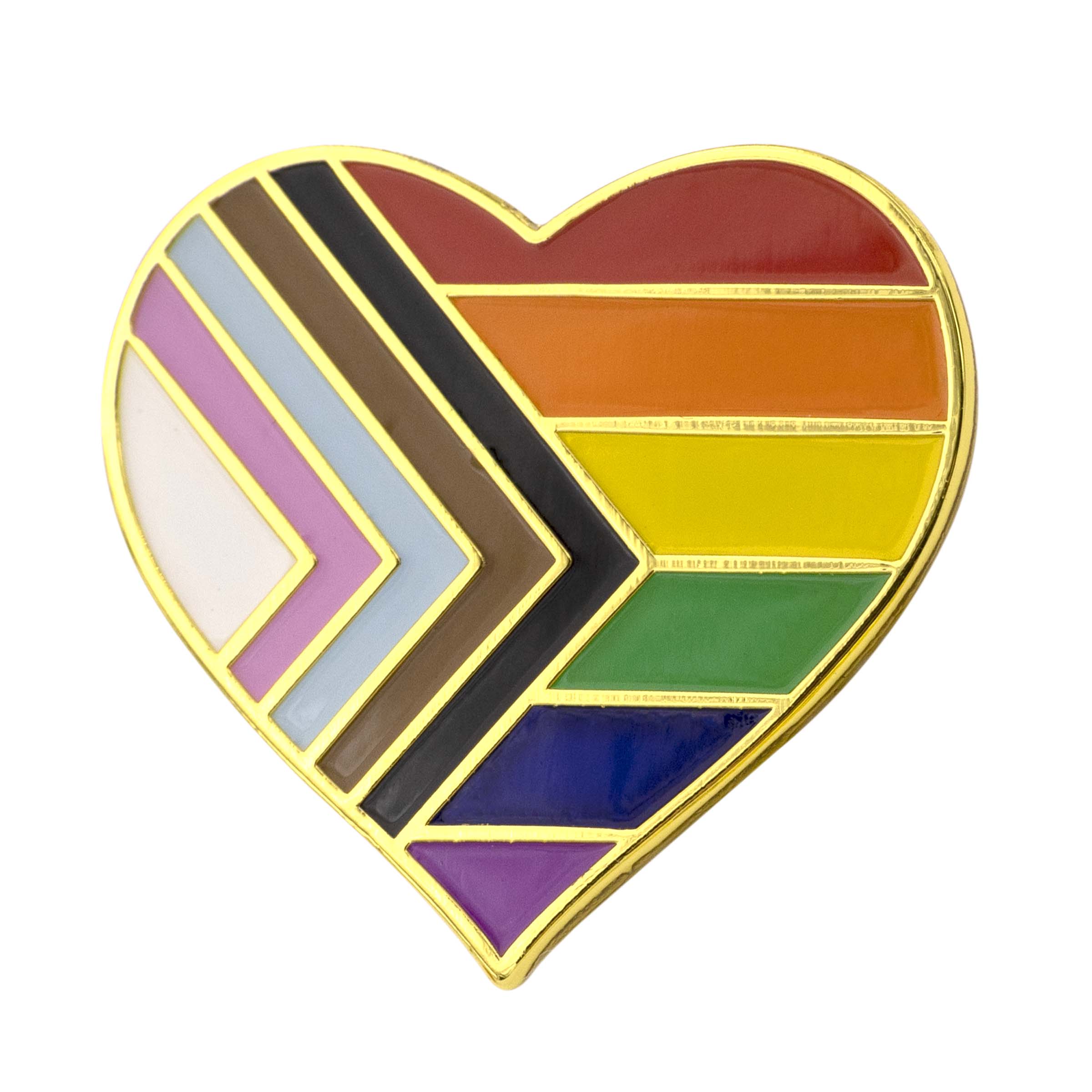 Progress Pride Heart Lapel Pin 2