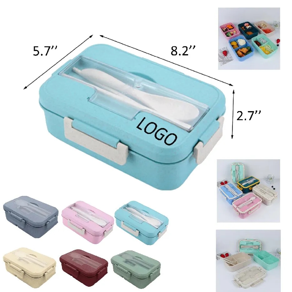 8.2 "x5.7" x2.7" Wheat straw eco-friendly Bento Box 2