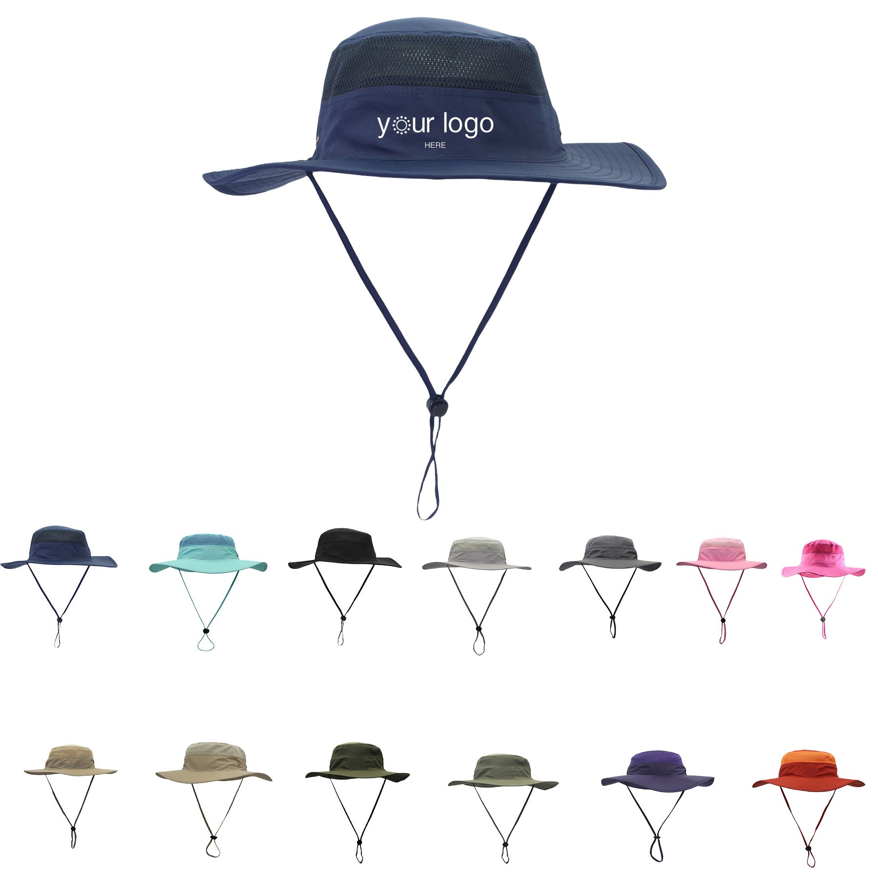 Adults Wide Brim Sunblock Bucket Hat