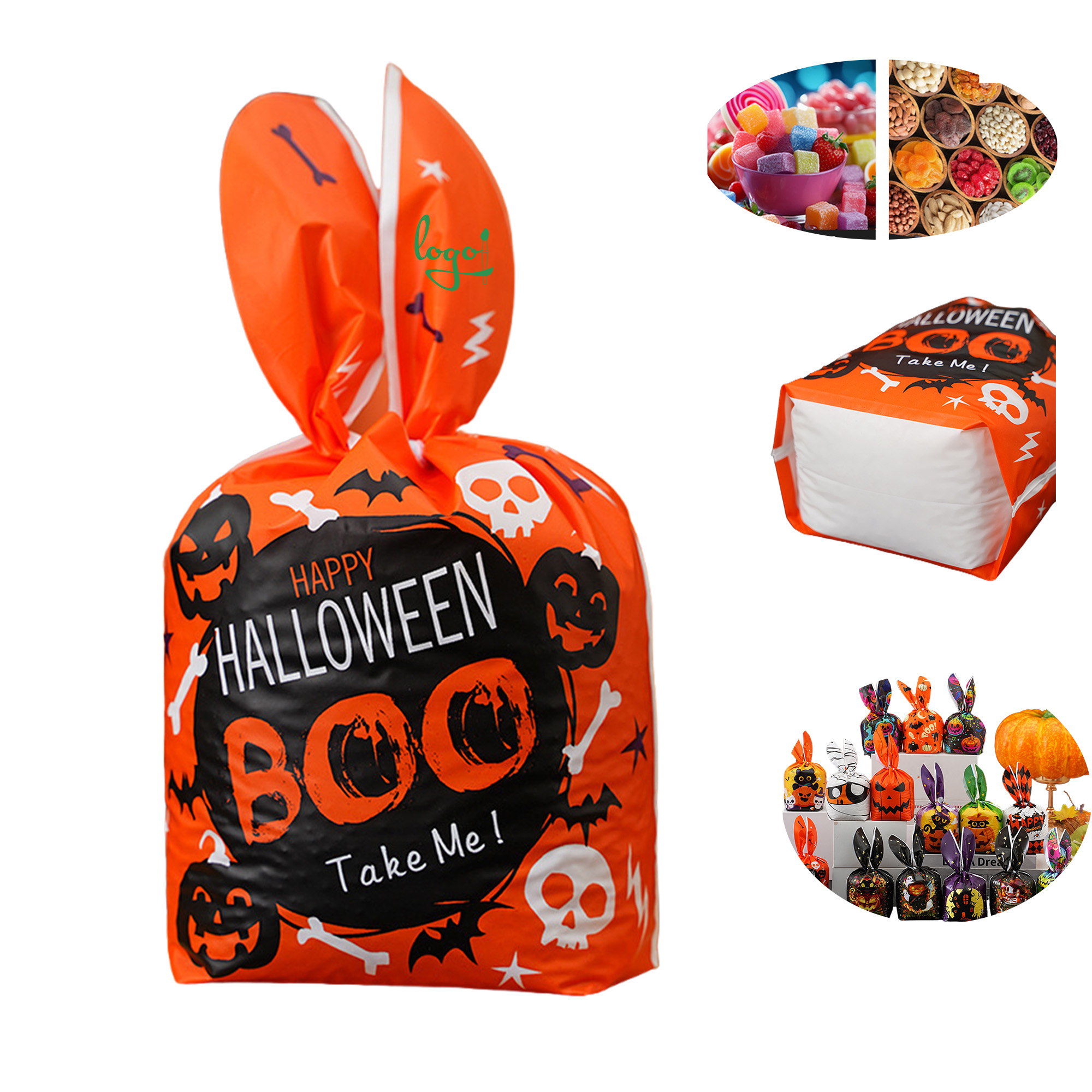 Custom Logo Halloween Candy Bag Set 6