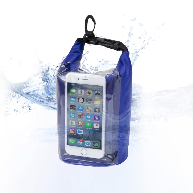 7" W x 11" H "The Navagio" 2.5 Liter Water Resistant Dry Bag With Clear Pocket Window 43