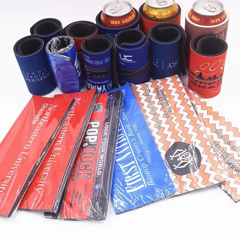 Slap Wrap Neoprene Beverage Insulator, custom can cooler with logo imprint 8