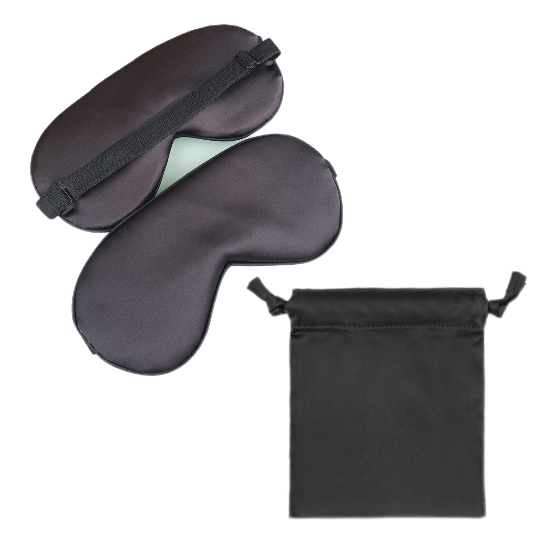 Satin adjustable Sleeping Eye Mask with drawstring pocket 4